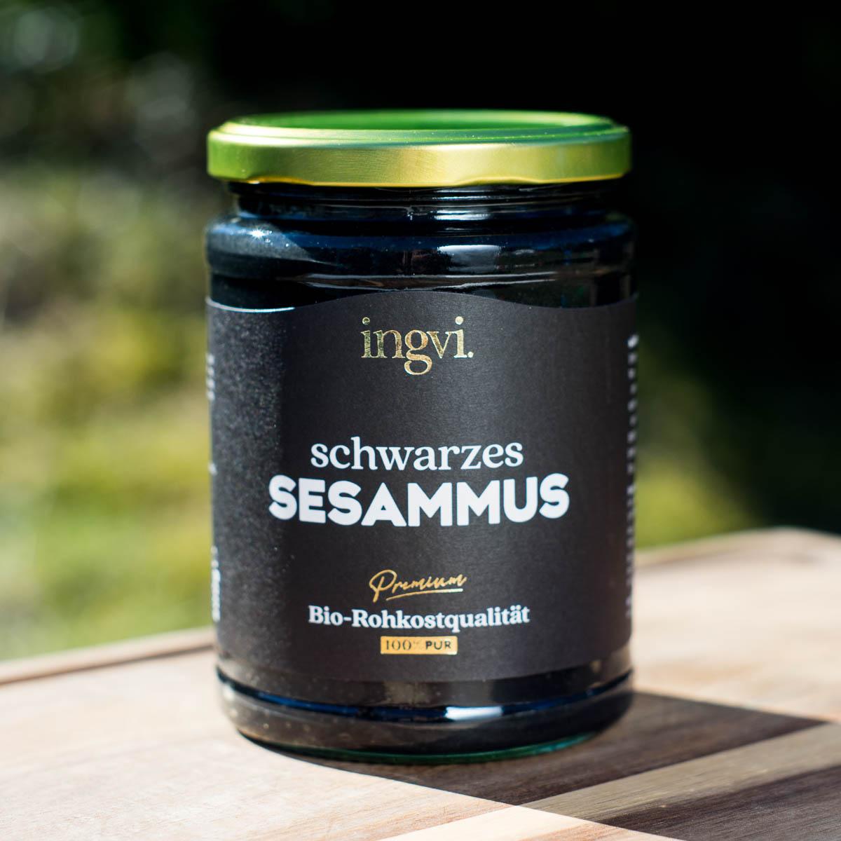 Sesammus schwarz Tahin bio & roh Ingvi