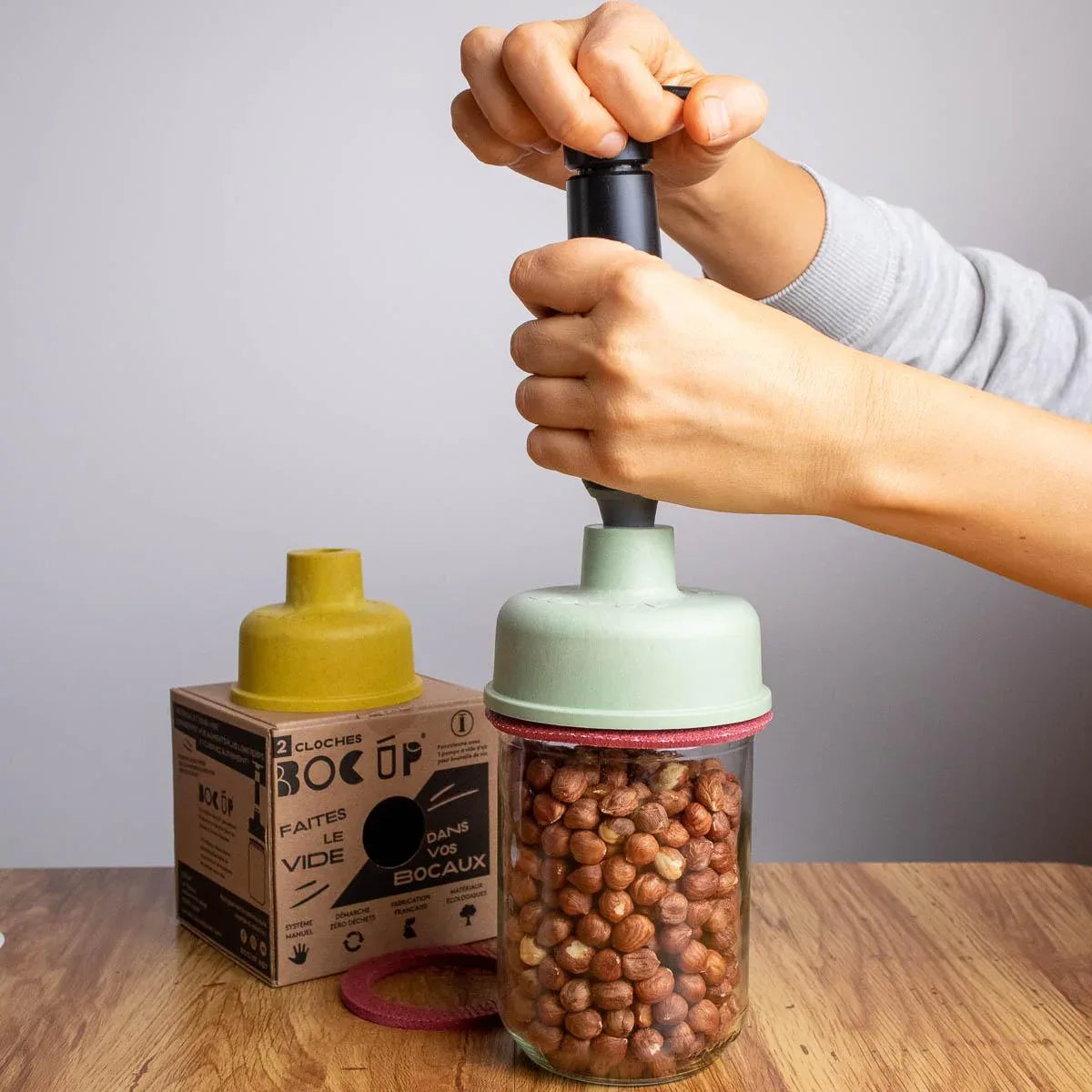 Vakuumierset für Glasgefäße BocUp + Pumpe