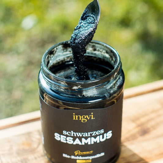 Sesammus schwarz Tahin bio & roh Ingvi