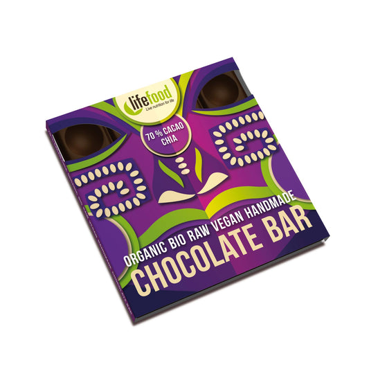 Organic Raw Chocolate Chia 70% Cacao Lifefood