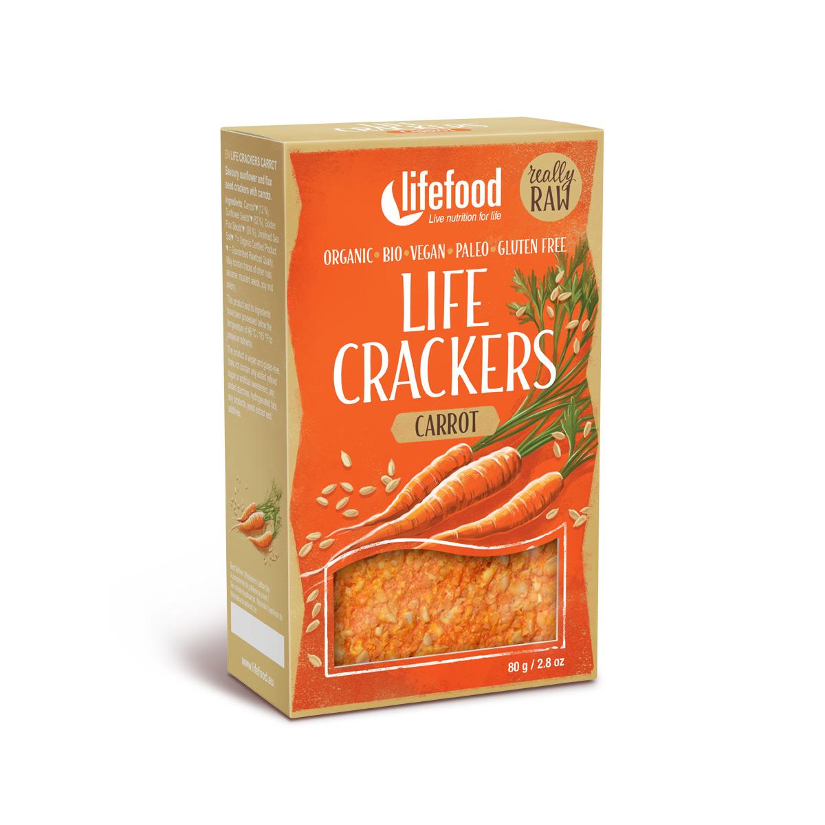 Organic Raw Crackers Carrot Lifefood
