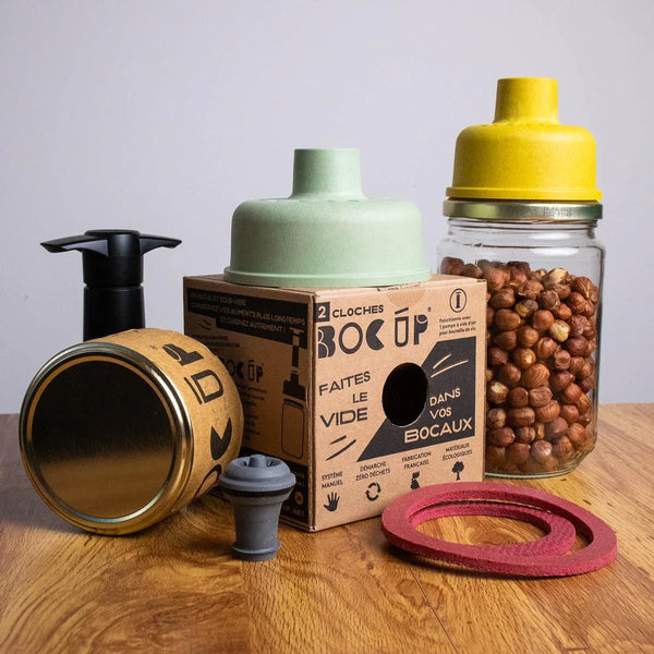 Kit de mise sous vide de bocaux en verre BocUp + Pompe