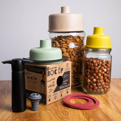 Maxi-Vakuumierset für Glasgefäße BocUp + Pumpe
